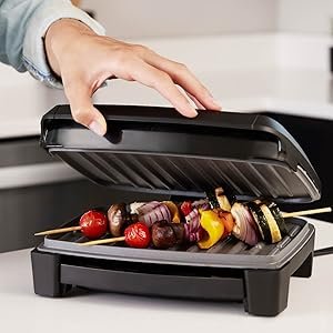 George Foreman Fully Submersible Grill with entire unit dishwasher safe for easy cleaning