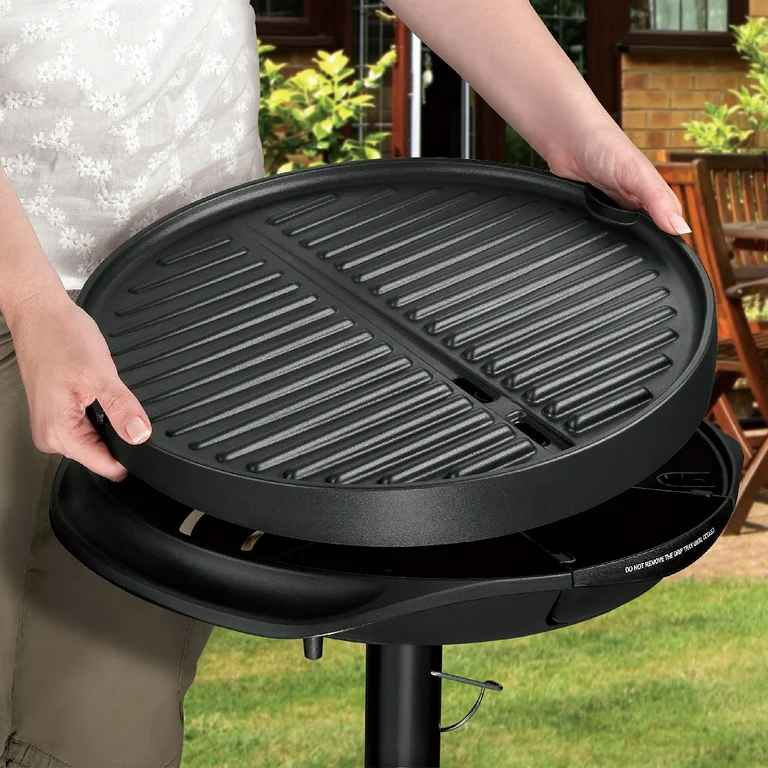 George Foreman Indoor Outdoor Electric Grill with stand for versatile cooking anywhere